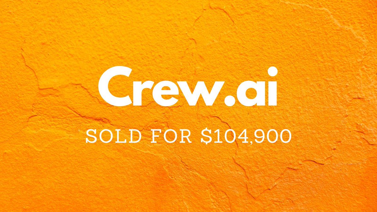 Yesterday saw $473k in domain name sales including: $104,900 Crew․ai $32,125 Handoff․ai $30,000 Sniper․ai $12,170 DataFusion․ai $10,861 GuiltFree․com Those ․ai domains were picked up for $ xxx each in 2019/2020 📈 🔥 Full list 👉 namebio.com/daily #Domains