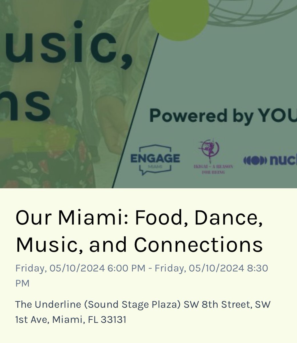Chuck Walter (@chuckwalterfl) on Twitter photo Closing party of <a href="/10dofc/">10 Days of Connection</a> this evening at <a href="/theunderlinemia/">The Underline</a>
events.10daysofconnection.org/events/661700a… Closing party of <a href="/10dofc/">10 Days of Connection</a> this evening at <a href="/theunderlinemia/">The Underline</a>
events.10daysofconnection.org/events/661700a…