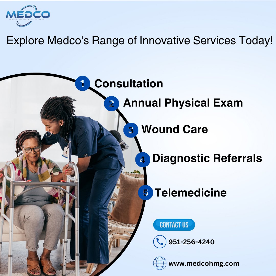 From preventative care to specialized treatments, Medco Healthcare has your every health need covered. Explore our comprehensive services now!
#medcohealthcaremedicalgroup
#housecallservices
#homehealthcare