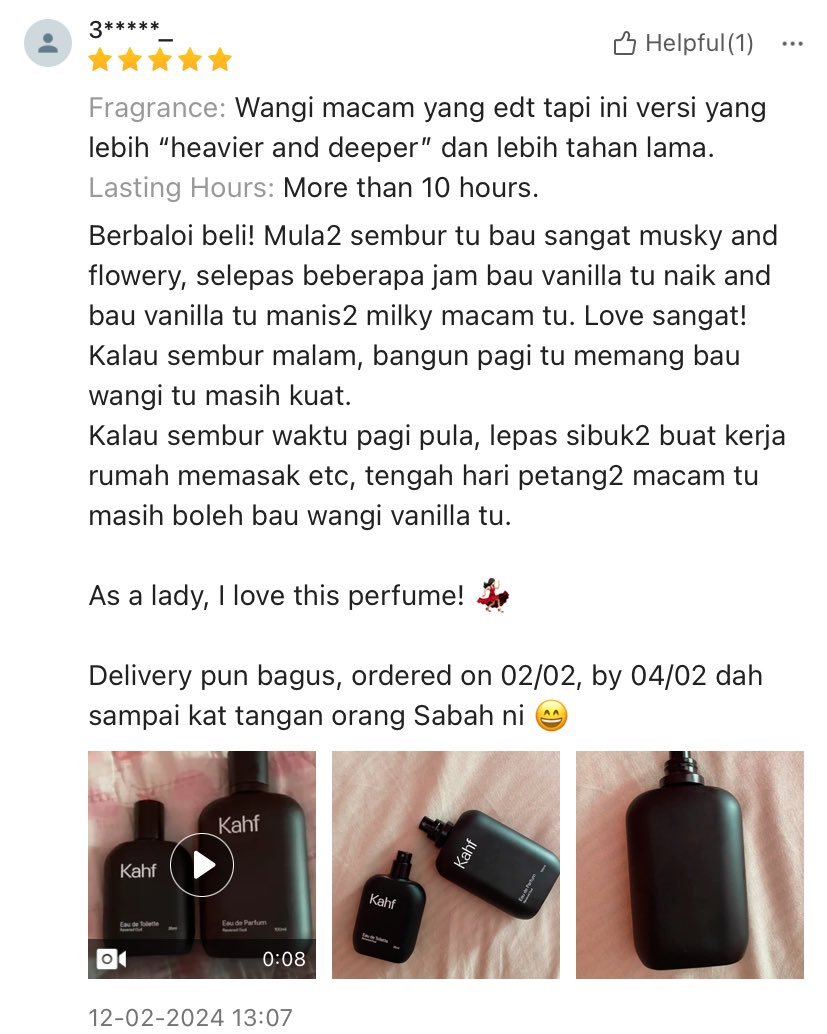 Ni jenis pefume yang abag tu hilang tu😭 Sedap sangat lah tu baunya sampai member pinjam tak pulang dah🥲

Kalau yang jenis gini bau dia flowery gitu pastu hujung hujung ada scent vanilla, perempuan laki ngam pakai❤️❤️

s.shopee.com.my/40KTNemNU5