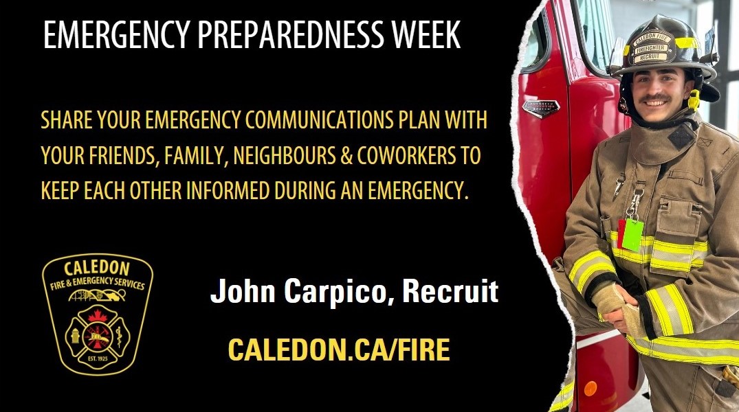 'Share your emergency communications plan with your friends, family, neighbours and coworkers to keep each other informed during an emergency.' – John, Recruit #EPWeek2024 #Caledon #EmergencyPreparedness