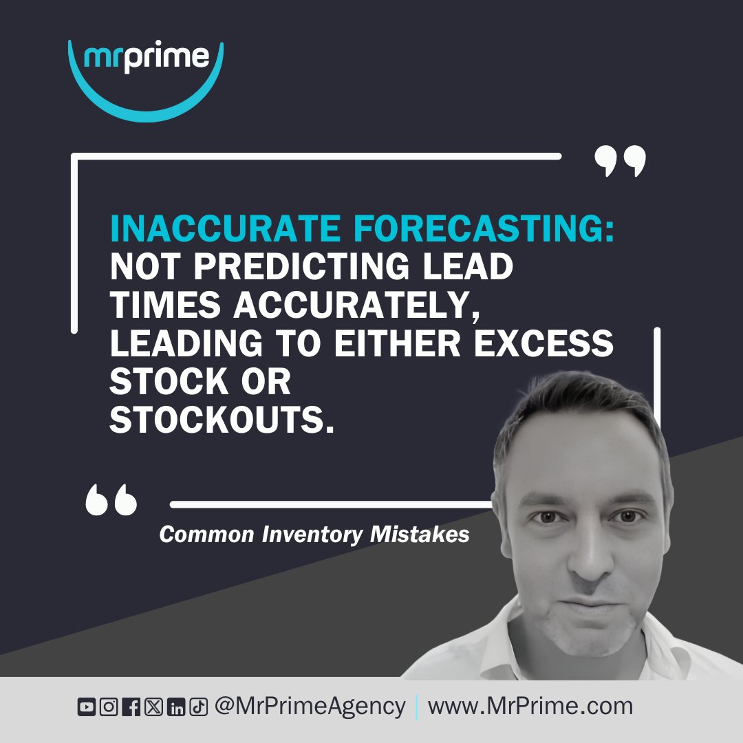 Stockouts or overstock? 📉 Inaccurate forecasting hurts your bottom line. Get better at forecasting to optimize stock levels! 📈💸

Expert inventory strategies below! ⬇️
mrprime.com/blog/inventory…

#AmazonFBA #DemandForecasting #InventoryManagement #EcommerceTips #MrPrimeAgency