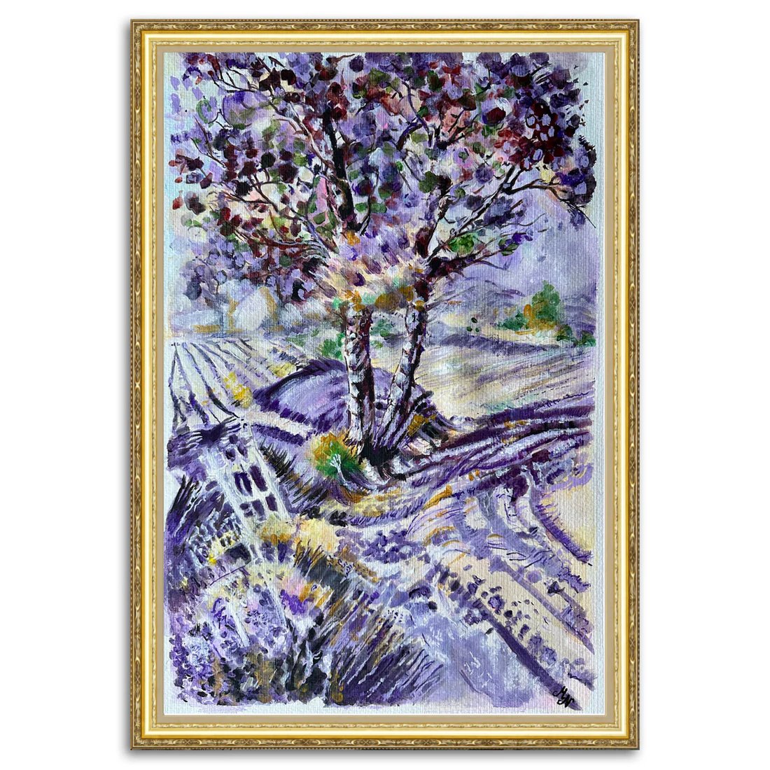 'Lavender Dreamscape II' is an impressionistic painting that transports viewers to a serene world of natural beauty. By @MistyLady4 #art #painting #naturelovers #lavender artcursor.com/products/laven…