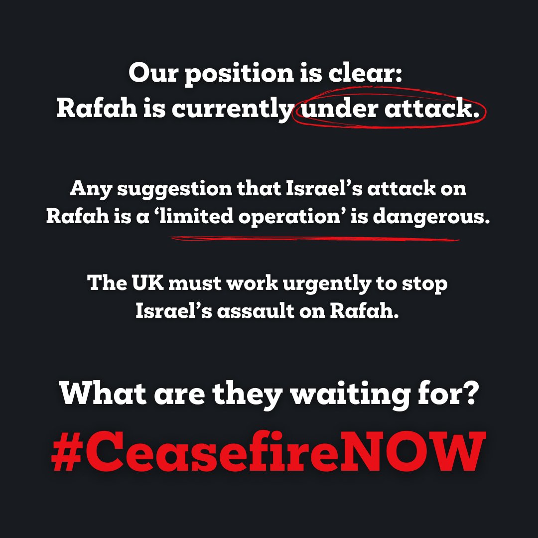 📣 There is no question: #Rafah is under attack and only an immediate #CeasefireNOW will do. #Gaza #HumanitarianCrisis