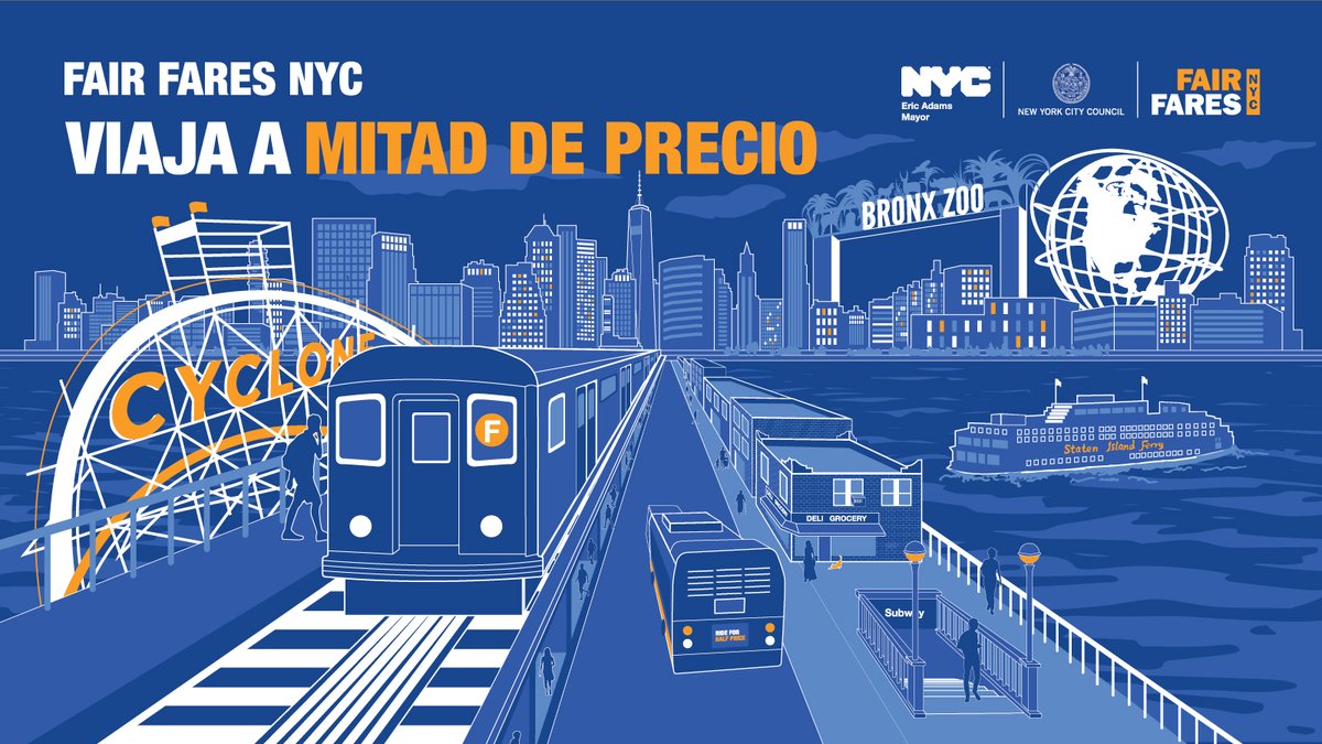 ¡La elegibilidad de Fair Fares NYC se amplió! ¡Vea si califica hoy mismo! Visite nyc.gov/fairfares o llame al 311 para obtener más información.