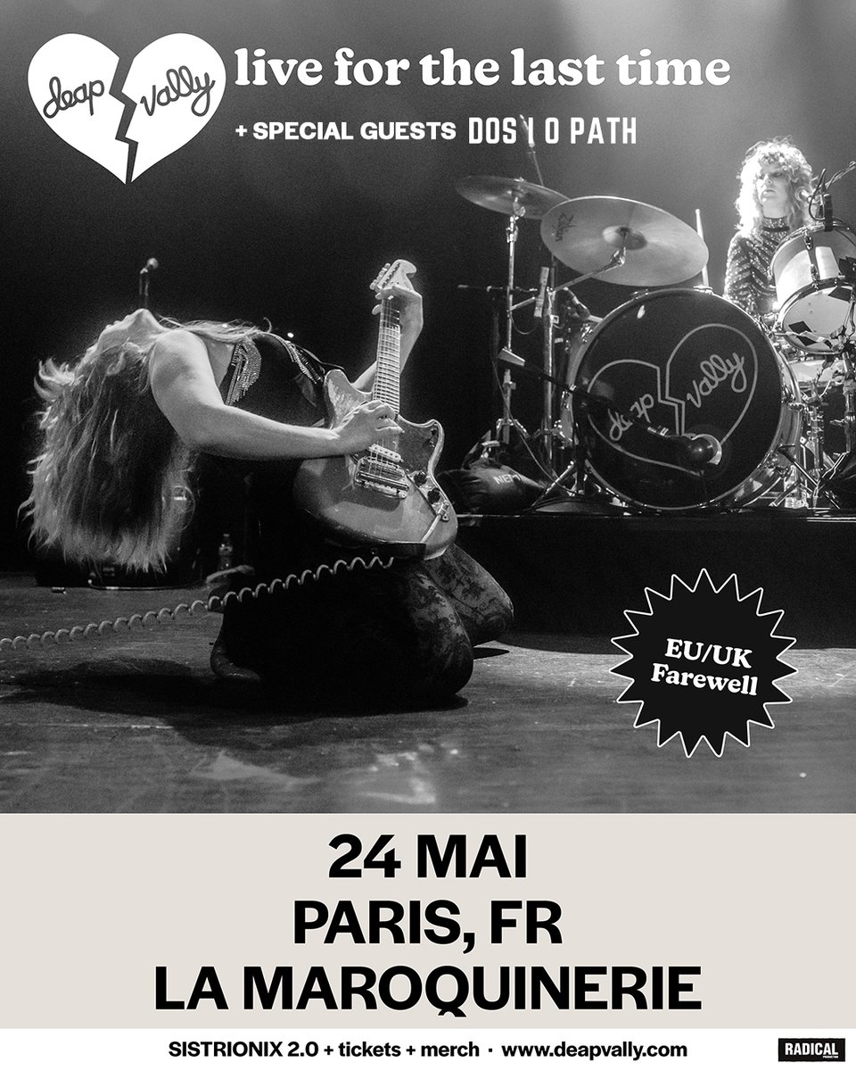 💥 @DeapVally a annoncé l'EP '(ep)ilogue', dernier cadeau aux fans avant la séparation du groupe. L'EP sera disponible le 24/5, soit le même jour que la dernière date parisienne du duo à @lamaroquinerie, pour laquelle Dosiopath assurera la 1ère partie. 🎟 bit.ly/DVparis24