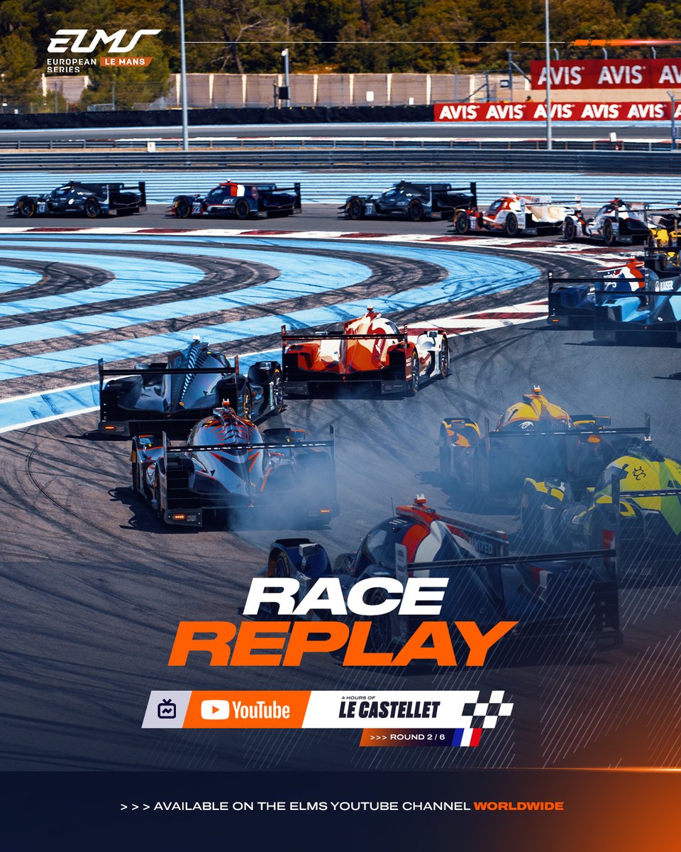 Do you know what rhymes with Friday? Race Replay! And we know you’re missing racing action. 🏁 Watch the full Race Replay of the #4HLeCastellet, now available worldwide on our YouTube channel: bit.ly/LeCastelletRac… #ELMS