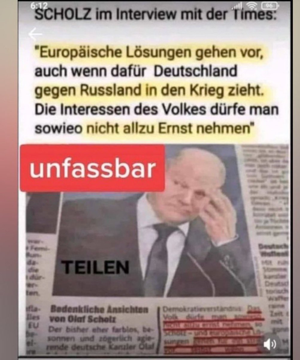 #Scholz: “Die Interessen des Volkes dürfe man nicht allzu ernst nehmen.” Echt jetzt? Ich glaub das Fass läuft langsam aber sicher über! Was denkst du von #Scholz?