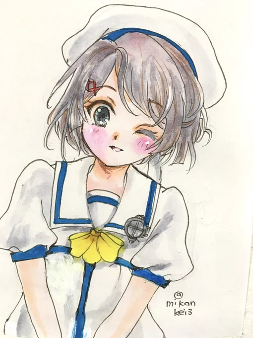 第三◯号海防艦です進水日おめでとう!#艦これ版深夜の真剣お絵描き60分一本勝負 #艦これ版真剣お絵描き60分一本勝負_20240510 #艦これ  #第三0号海防艦 