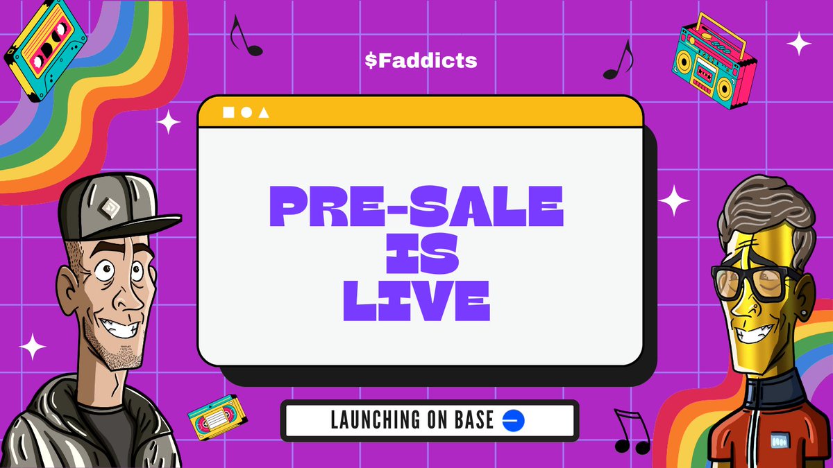 🚀 Exciting news! The Pre-Sale is now LIVE! 🚀 💥Join the revolution, become a #FADDICTS, and let's ride this rocket to the moon together! 🌕💎🔥 👉To Join Visit: faddicts.meme #Base #memecoin