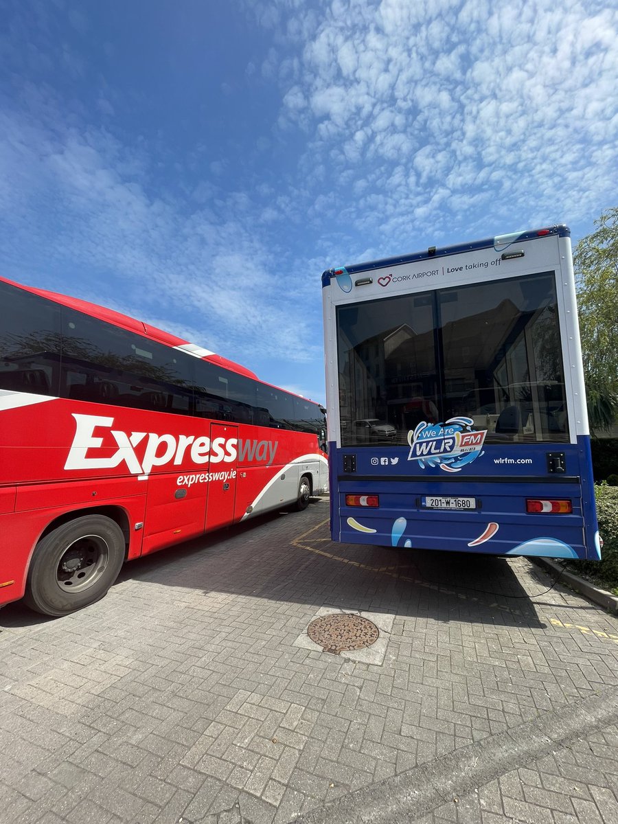 We are broadcasting LIVE from the bus station in Waterford city until 3pm today promoting @Buseireann route 4 to Dublin Airport! ☀️