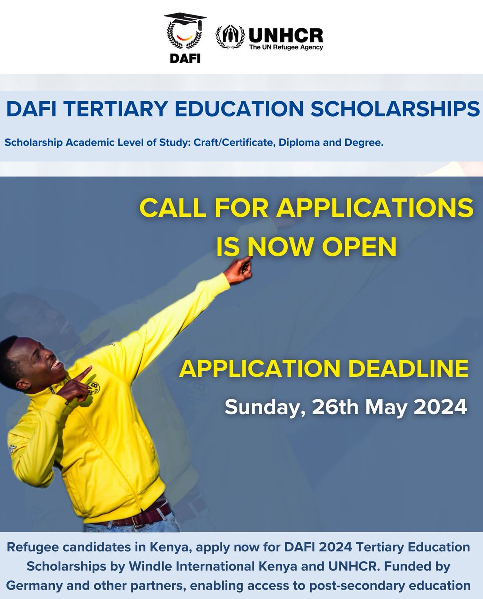 🎒 DAFI scholarship opportunity alert 🎒 📆Apply before 26 May 💻 For more information, please visit: windle.org/scholarship_fo…