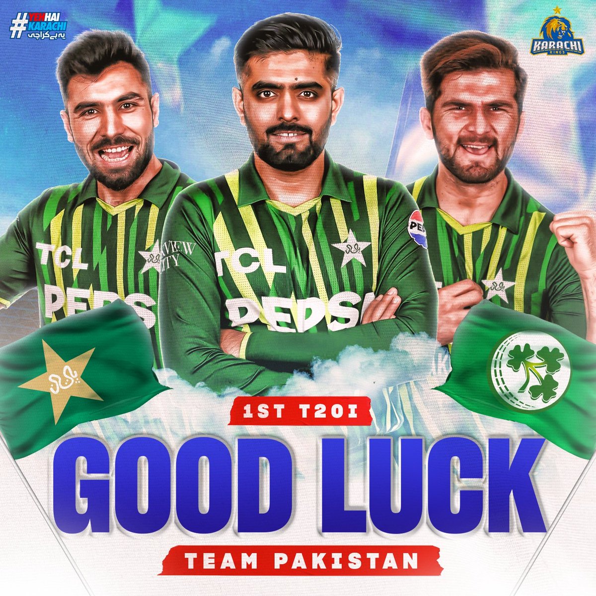Action begins in Dublin! Good luck Pakistan Team 🇵🇰 for the 1st T20I against Ireland 🇮🇪 #YehHaiKarachi | #KingsSquad | #IREvPAK