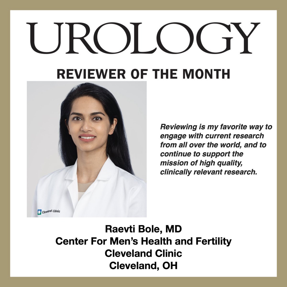 Introducing <a href="/raevti/">Raevti Bole, MD</a>: Dr. Bole - she is an academic surgeon with a special focus in male reproductive and sexual medicine, as well as male voiding dysfunction. <a href="/CleClinicUro/">Cleveland Clinic Urology</a> <a href="/SMSNA_ORG/">SMSNA</a>