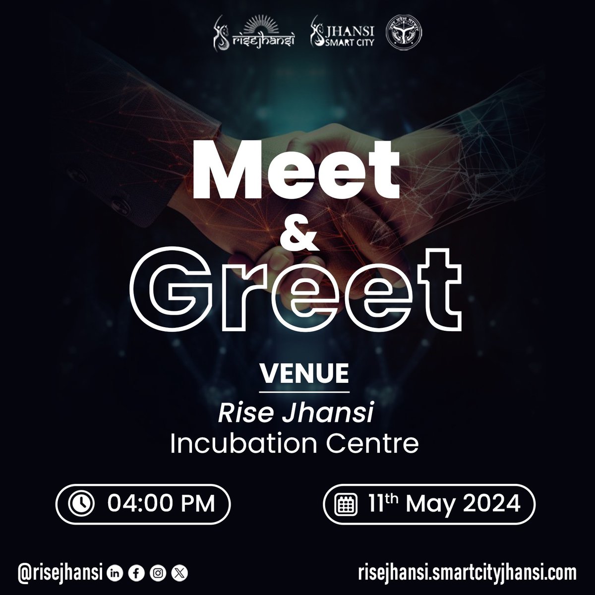 🚀 *Rise Jhansi Incubation Center Meetup & Greet: Calling all innovators, entrepreneurs, and startups!* 🌟 *May 11, 2024, 04:00 PM* at *RISE Jhansi Incubation Center.* Engaging networking, expert insights, venture showcases. *OPEN TO ALL!* #RiseJhansi  #Opentoall#MeetAndGreet