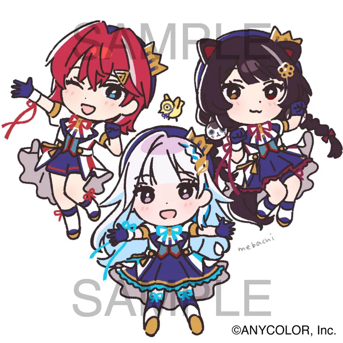 【お知らせ】「さんばか 5th Anniversary LIVE 〜3!参!SUN!〜」グッズ用ビジュアル(ミニキャラ)イラストを描かせていただきました 