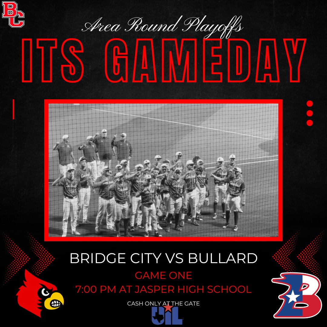 🚨ITS GAMEDAY🚨
🆚 #17 Bullard
📍Jasper, Tx
🕖 7:00
🏟️ Bulldog Stadium
🎟️ CASH ONLY
☁️ 72°
💻 GameChanger
