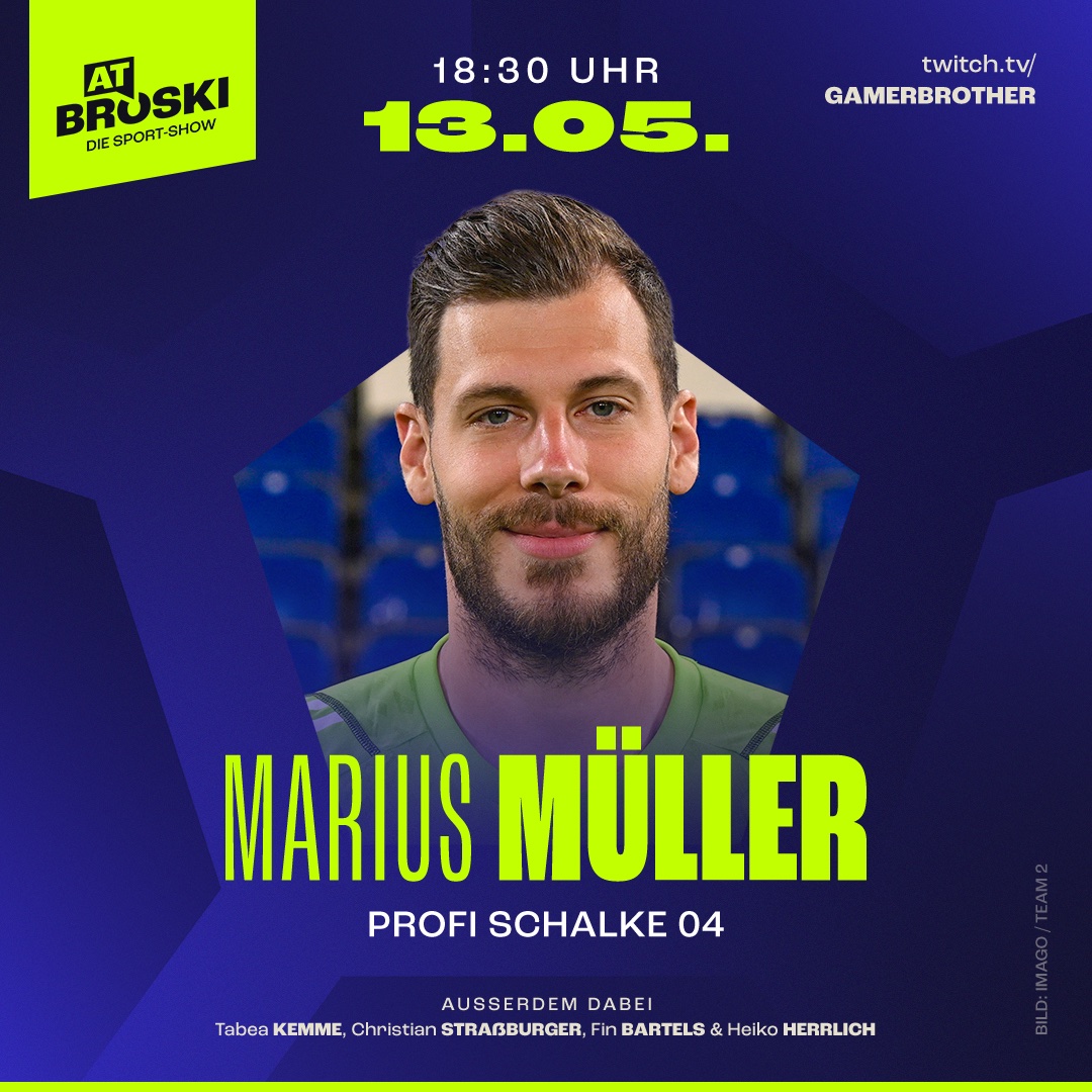 Moin, Marius! 👋 Der @s04-Keeper besucht uns kommenden Montag in unserer Show in Köln! 🙏 Wir freuen uns! 🥳