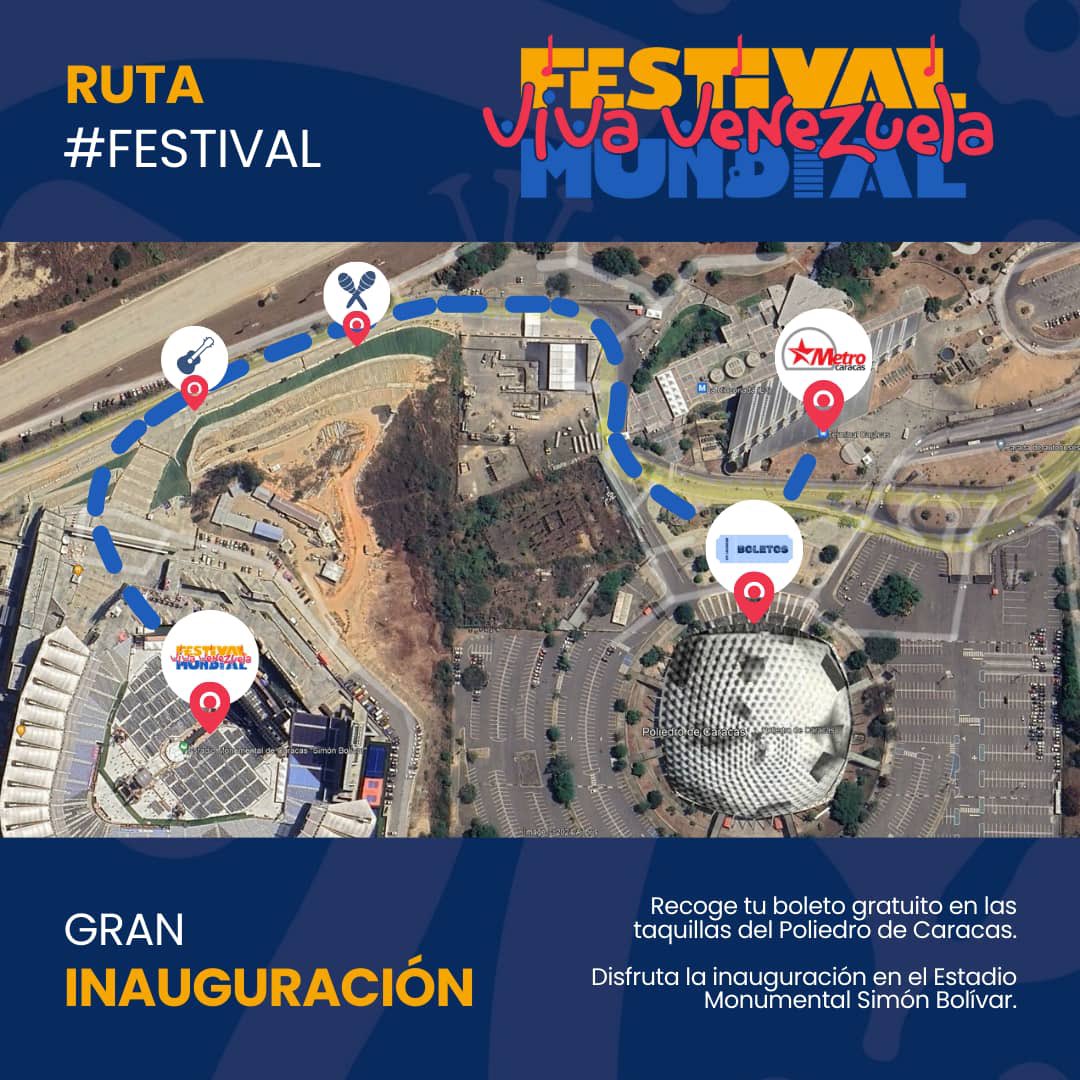 ¡Bienvenidas y bienvenidos! El Estadio Monumental de Caracas “Simón Bolívar” abre sus puertas a las cultoras, cultores, artistas, creadores y practicantes del manifestaciones del #PatrimonioInmaterial de #Venezuela para inaugurar el Primer Festival Mundial Viva Venezuela, mi…