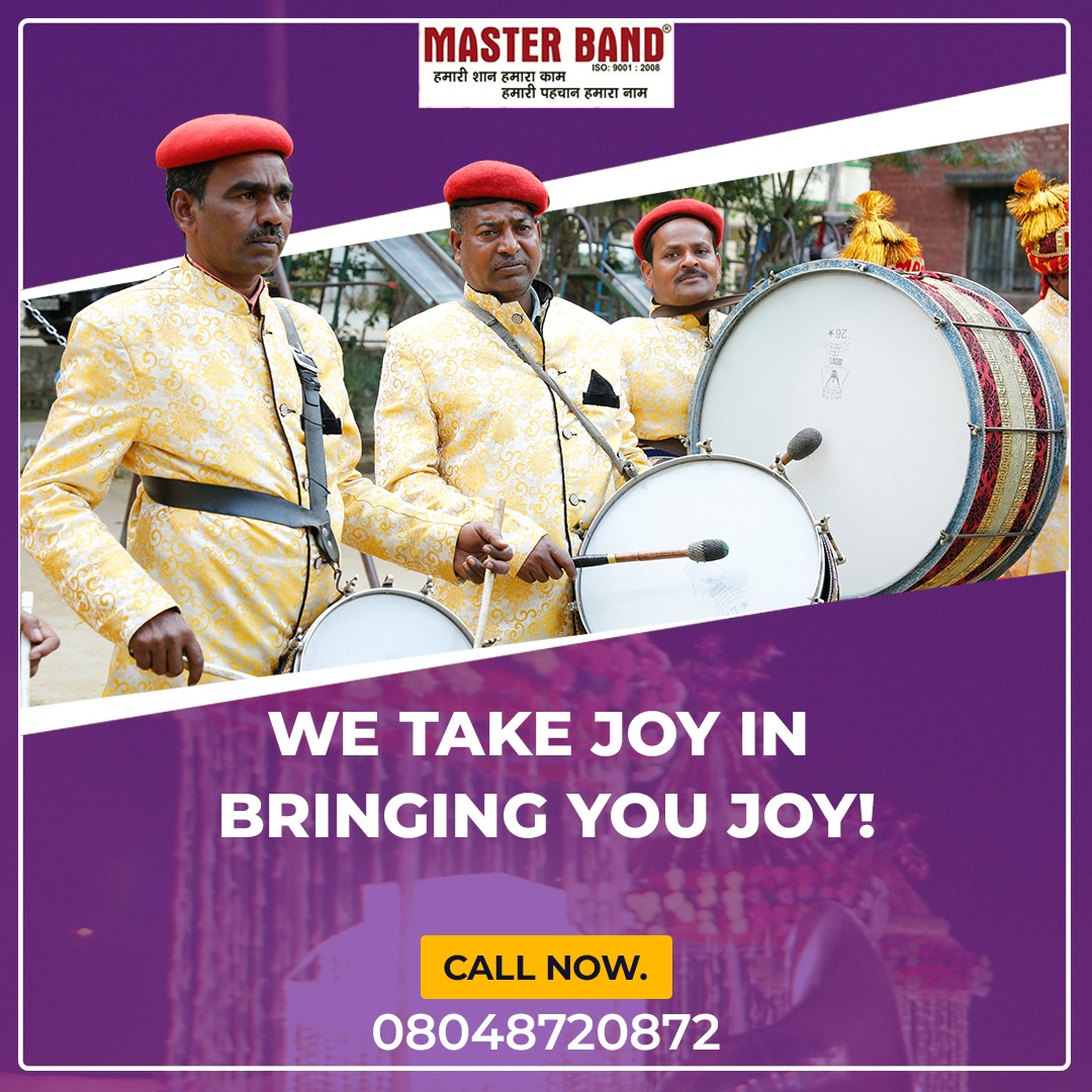 We take joy in bringing you joy.
.
.
#MasterBand #IndianWeddingBand #BestBand #Bookings
#bestbandindelhi #beats #weddingband #weddingday #brideandgroom #baggi #doli #shaadi #shadiseason #weddingneeds #smallweddings #wedding #indianwedding #mehndi #sangeet #Delhi