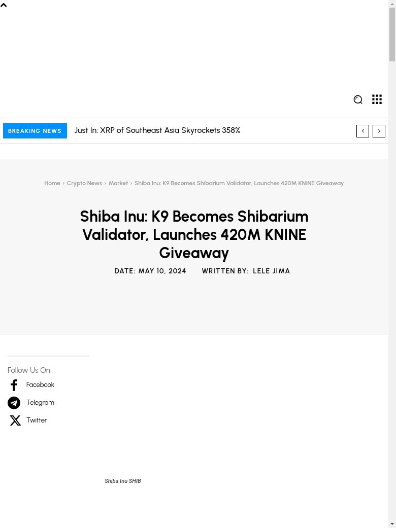 BREAKING NEWS :  Shibarium Validator K9 helps SHIB holders earn rewards. cryptoeco.net/tw/7b37.html  #ShibaInu #Cryptocurrency #Blockchain