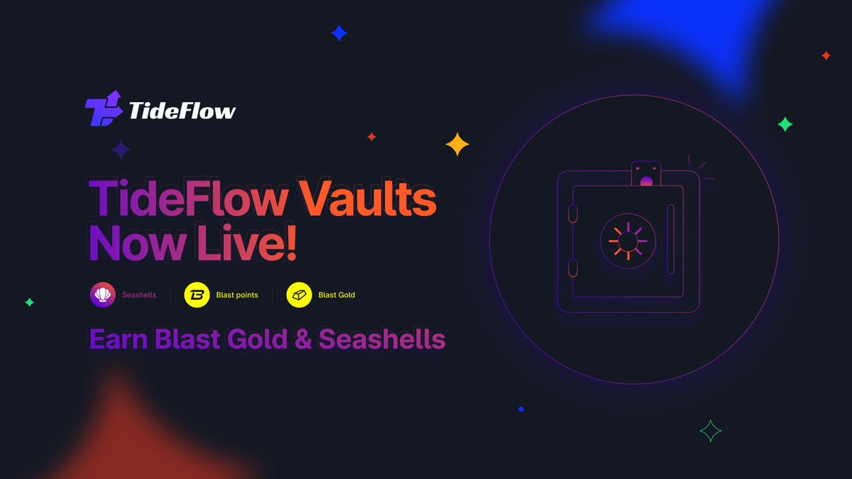 tideflowstudio's tweet photo. Today we’re excited to announce the launch of our initial staking vaults to kickstart our launch on Blast Mainnet. 

TideFlow is the best protocol to manage risk across your positions on Blast 🏄‍♂️

Participate in our staking vaults: https://t.co/64haCe9moF 

But what do you get for depositing early? 🤔

🏆 Blast Gold (Blast Big Bang Winner): 100% distributed back to participants.
1️⃣ Blast Points: 100% distributed back to participants:
🐚 Seashells: our native points system
📈 Blast-native Yield: 100% distributed back to participants

Not only that, users who deposit and lock their stake will earn even more rewards through boosters.

More details on how rewards and boosting works can be found in our docs:
https://t.co/9Z9NECOBLX

Surfs up 🤙