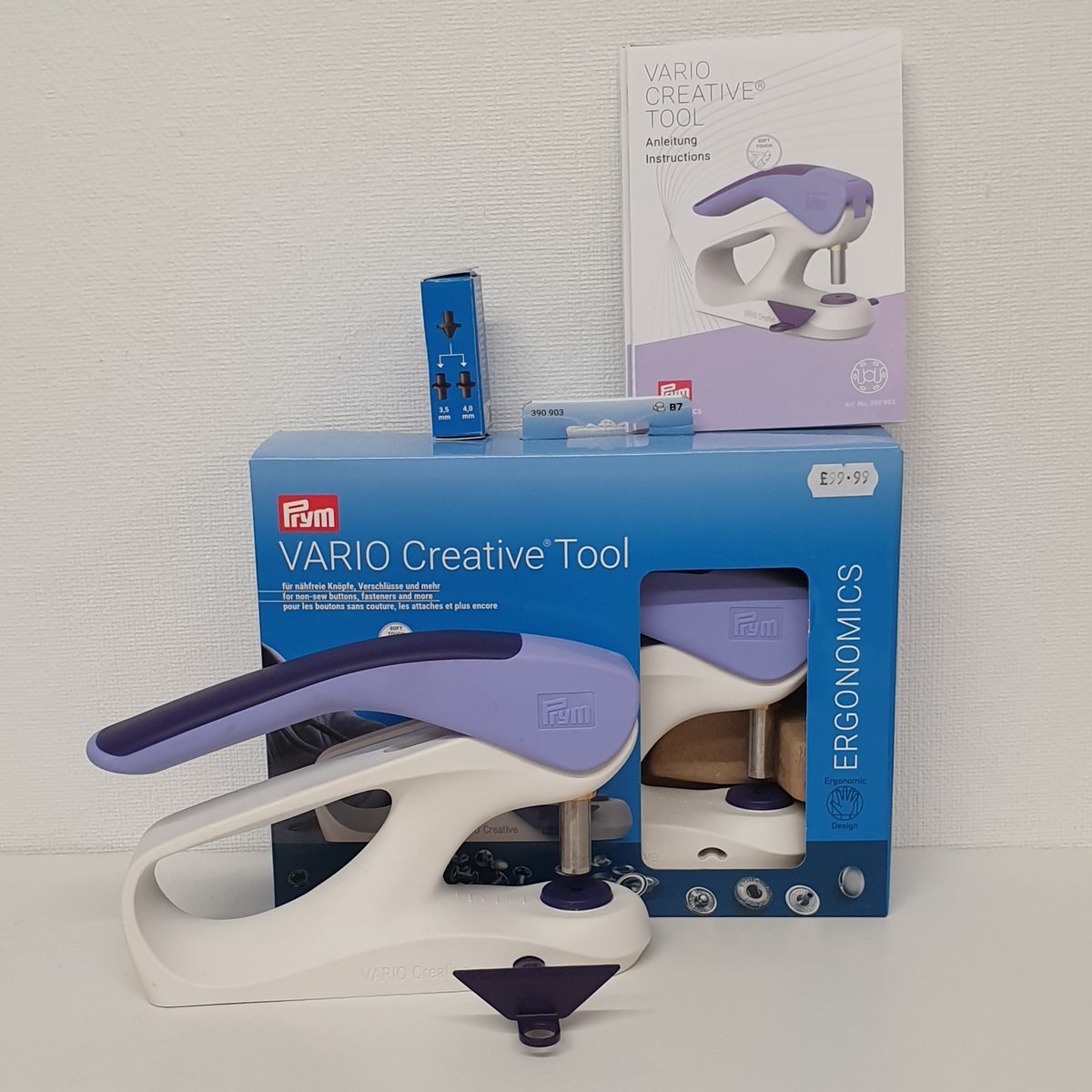 Look what we've got. 😃 The Prym Vario Creative Tool comes with piercing tools for punching holes between 2.5mm and 4mm. Tools are also available for attaching grommets, rivets and snap fasteners. nimblethimbles.co.uk #NimbleThimblesSwindon #wiltshire #prym #variocreativetool