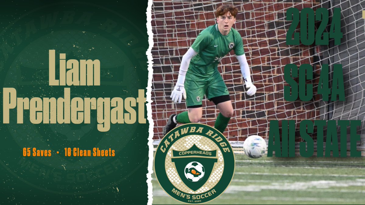 crhs_menssoccer's tweet photo. Our final All State player is Liam Prendergast. Liam made many unbelievable saves.  Like a SpaceX rocket, Liam can absolutely launch to make top bin saves.  No GK covers as much ground as Liam.  Congratulations, Liam, we are extremely proud of you.
@catawba_ridge 
@CSoccerHonors https://t.co/gEKxAV9bSP