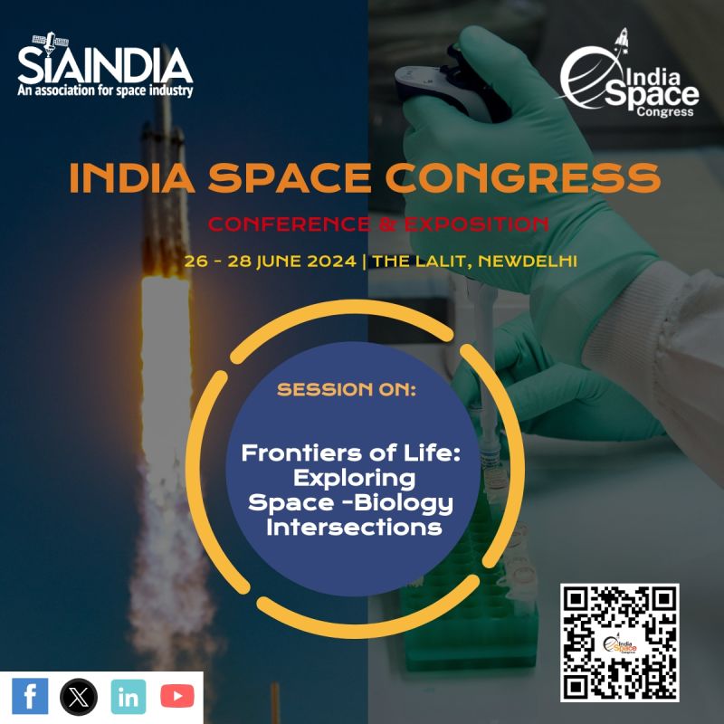 Space and life sciences converge at #ISC2024! Join top global experts and learn about🔬Microgravity health research, 🌱Sustainable space farming,💊New pharma opportunities in space biotech 🗓️26-28 June 2024 The Lalit, New Delhi 🌐: lnkd.in/d_Qyhi6a #indiaspacecongress2024