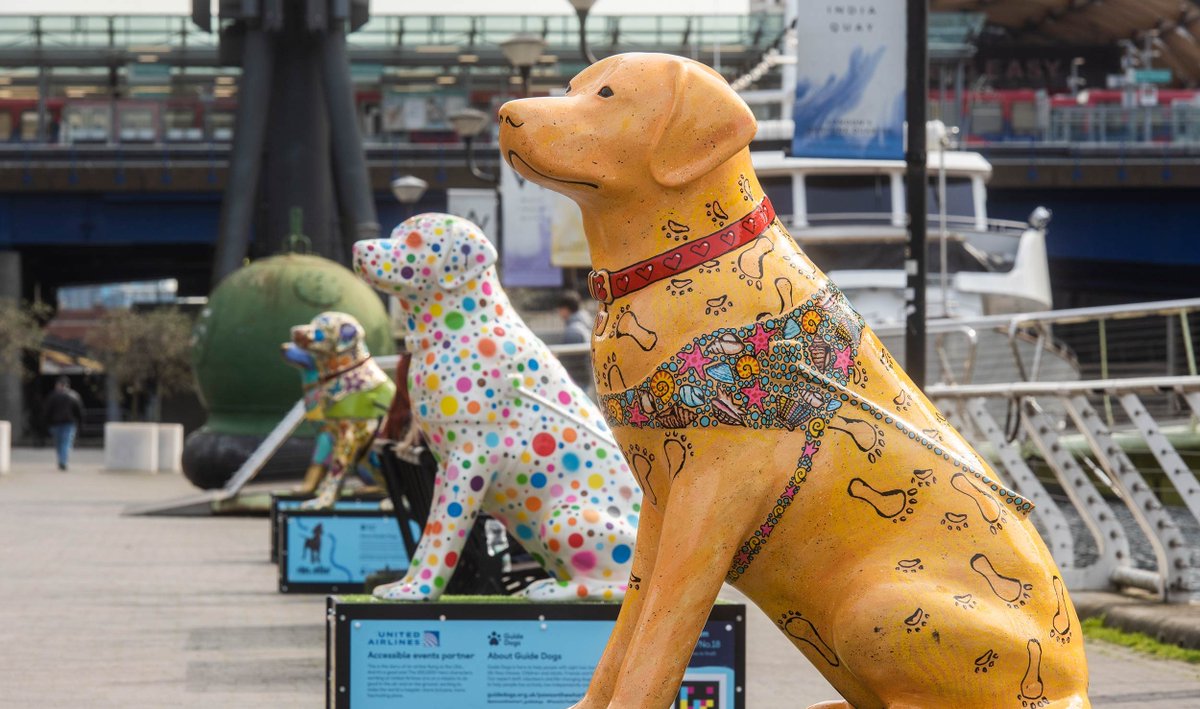 It's the final week of our #PawsOnTheWharf art trail! 
It's your last chance to discover our Canary Wharf canines before they go to their 'furever' homes! Visit the trail by 17 May. You can bid to rehome a sculpture in our auction! bit.ly/3UPcrkW
[VD: see alt text]