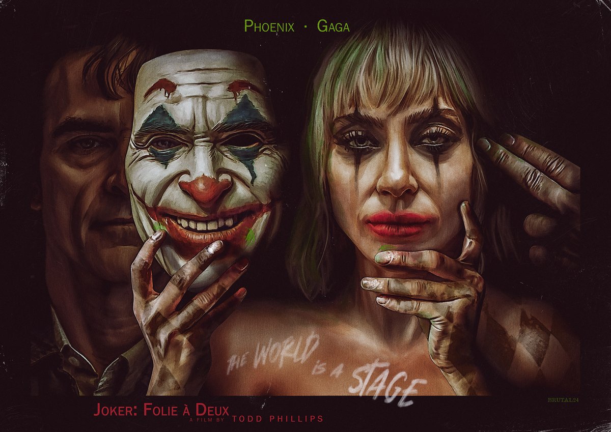 My artwork for #ToddPhillips' Joker: Folie à Deux Ft. #JoaquinPhoenix & @ladygaga. 🎭 @jokermovie @wbpictures @BronStudios @gagadaily