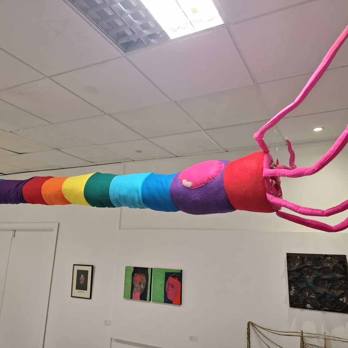 Annelid Saccharo. Felt, Thread, Polyester. This colourful candy creature is on display @ArtsBkb alongside wonderful artworks by my studio mates as part of @Phizzfest this weekend. It opens today at 6pm and continues until Sunday.