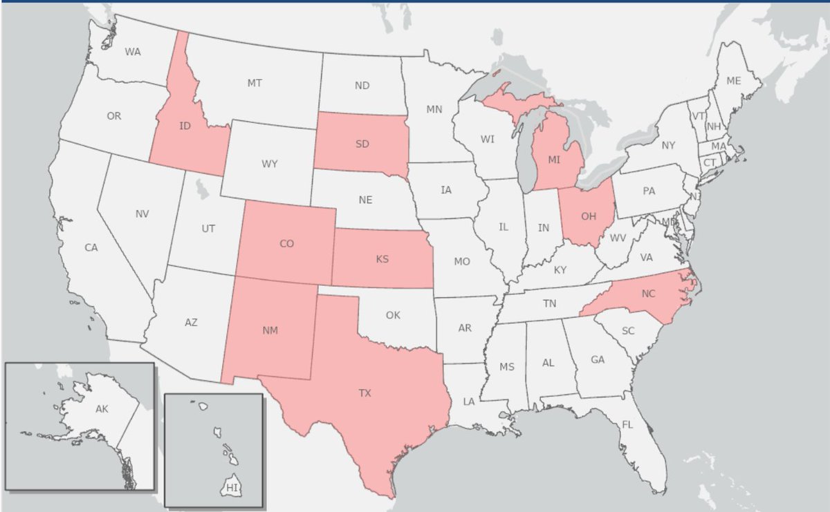 🚨#AvianInfluenza #H5N1 in Cattle in the US
42 herds in 9 states as of date, up from 36 last week
Virus genomes in grocery milk and wastewater suggest much larger spread and possibly asymptomatic spread.
Every infection gives the virus a chance to adapt for mammalian tranmission