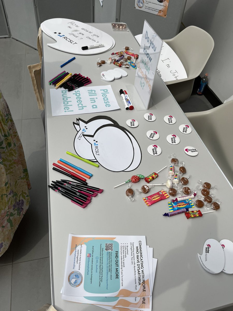 We are now all set up at The Wave to spread more #DysarthriaAwareness 🥳🗣️ Please come down to say hello and fill in a speech bubble to celebrate the first ever #DysarthriaAwarenessDay