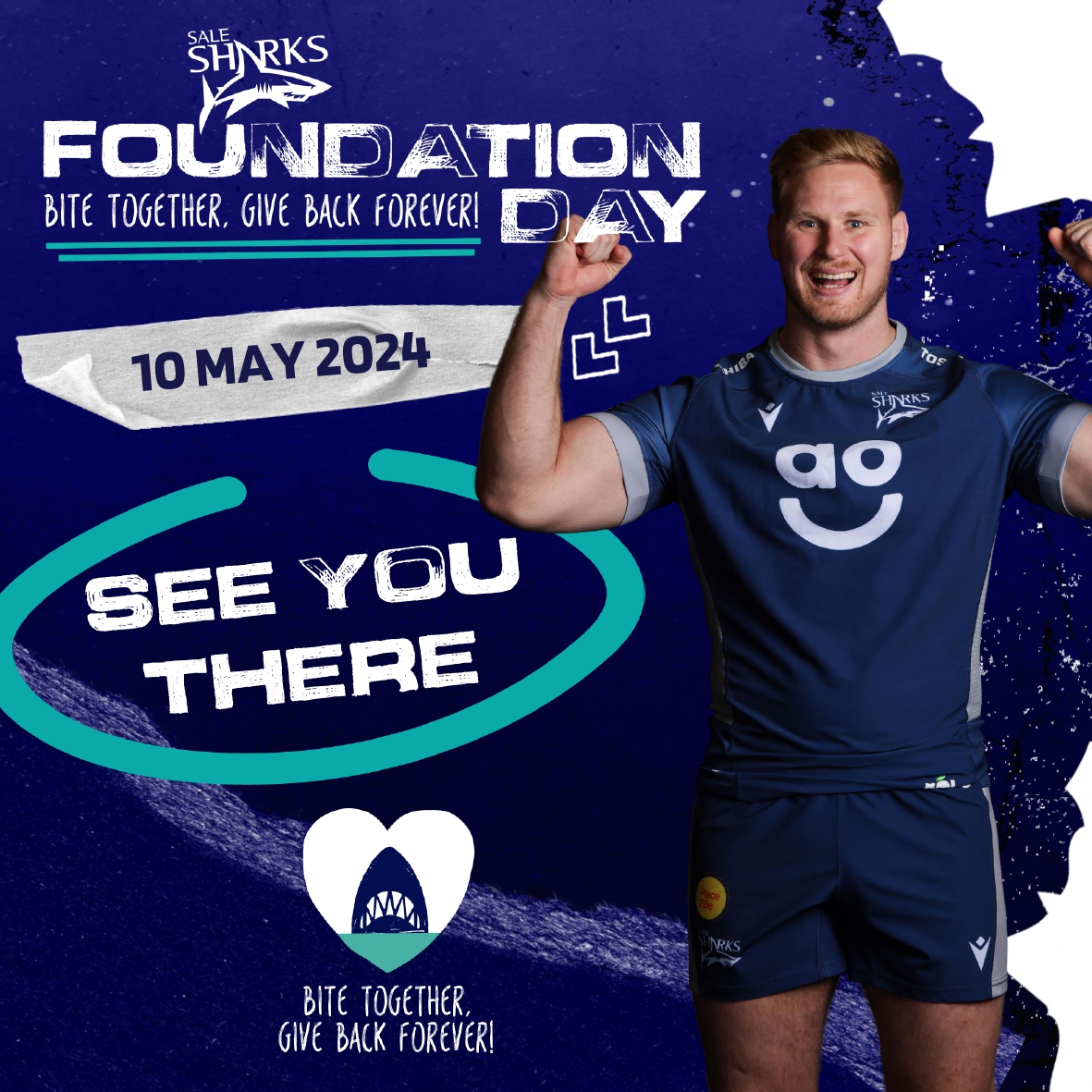 𝗦𝗛𝗔𝗥𝗞 𝗧𝗜𝗠𝗘 🦈 We can’t wait to see the #SharksFamily at Foundation Day today! Make sure you play some inflatable rugby, sign our Wall of Pride and get your photo at the Stadium 📸 #SharksFamily