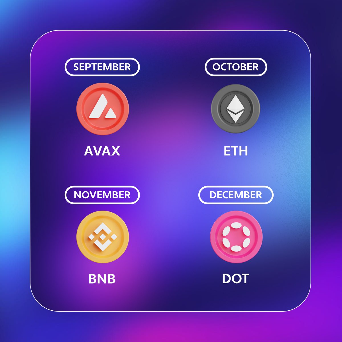 XboOfficial's tweet image. 🎉 Match Your Birth Month to a Crypto! 🚀🎂
Which crypto reflects your birth month? TON, SOL, MATIC, and more! 🌟 Swipe to find out and tell us in the comments which one you got! Could it be a sign for your next investment?

#CryptoBirthday #FunWithCrypto