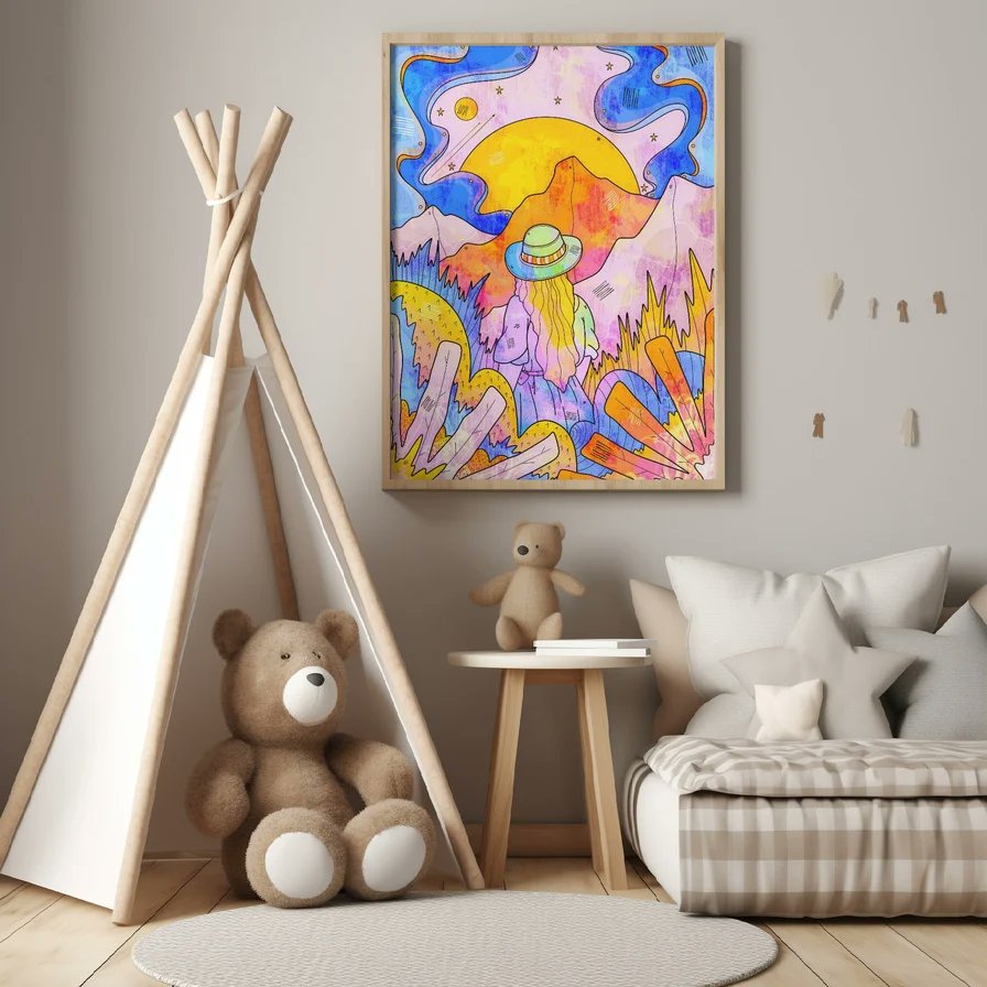 Swadetype's tweet photo. Planet wanderer now available in my stores! #New #illustraion #landscape #colourful #prints #swadeillustration #summervibes #mountains https://t.co/3gAGfkdcp5