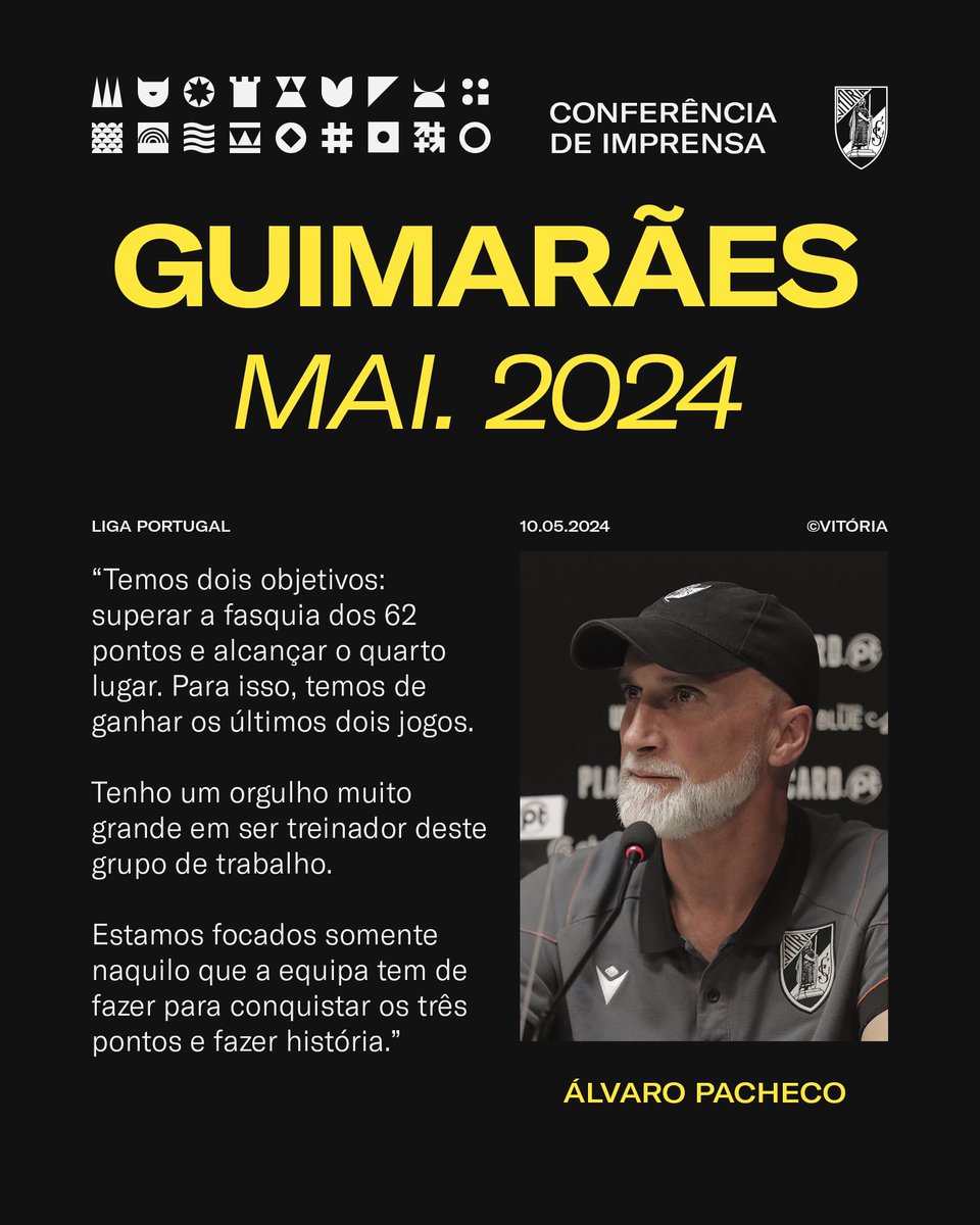 🎙 'Os adeptos vão ajudar-nos a ganhar' Álvaro Pacheco quer regressar a casa com um triunfo e fixar um novo recorde de pontos no campeonato com uma vitória no Dérbi do Minho. ⚔ ℹ️ Sabe tudo na App ou em vitoriasc.pt #PaixãoePropósito #LigaPortugal #VSCSCB