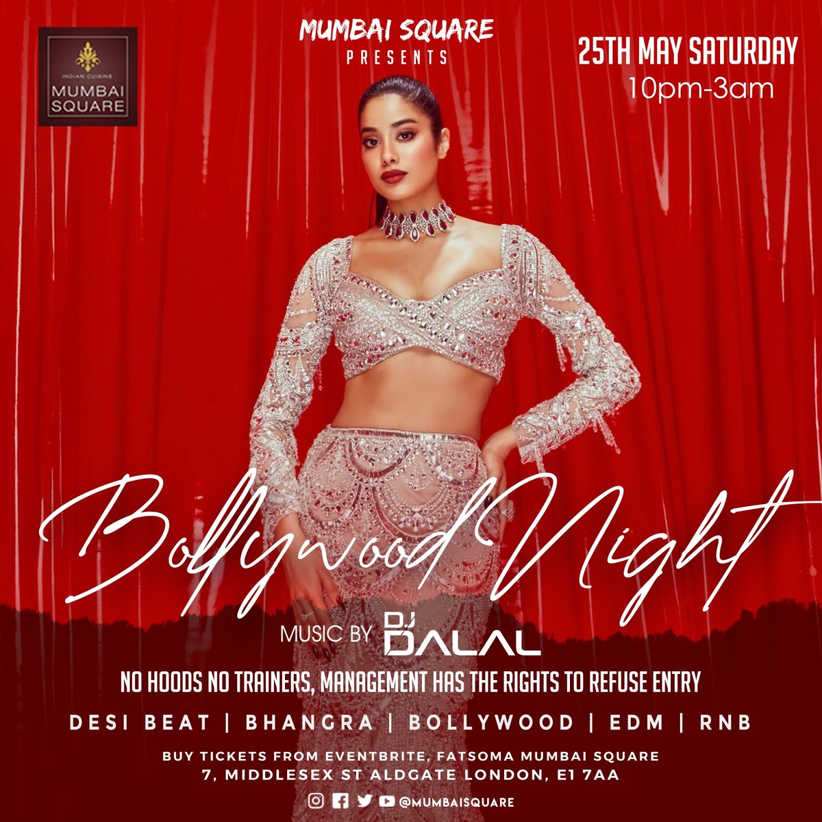 Guys Check out our special Group options for Bollywood Night Party Event happening 25th May (Saturday) from 10:00 PM to 3:00 AM at Mumbai Square🍹🎉
For More details click the link below
buff.ly/3xTWQr4
#londonparties #london #londonist #instafamous #instalove #bollywood