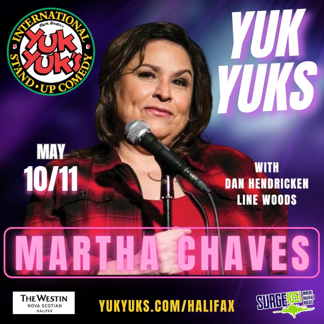 Tonight! The hilarious Martha Chaves with @linniewoods and <a href="/DanHendricken/">Dan Hendricken</a> at <a href="/yukyuks/">Yuk Yuk's</a> in the <a href="/EconomyShoeShop/">Economy Shoe Shop</a>! 

yukyuks.com/halifax for tix!