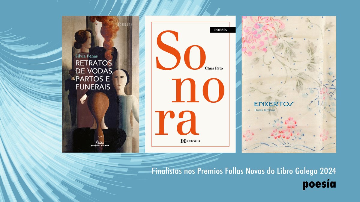 Mañá pola tarde, @xosebarato presentará a gala destes #PremiosFollasNovas24 nos que son finalistas as seguintes obras poéticas @aelg @LibrariasGal @EditorasGalegas @DACCultura @CEDROenlinea @PazodeRaxoi @CulturaXunta