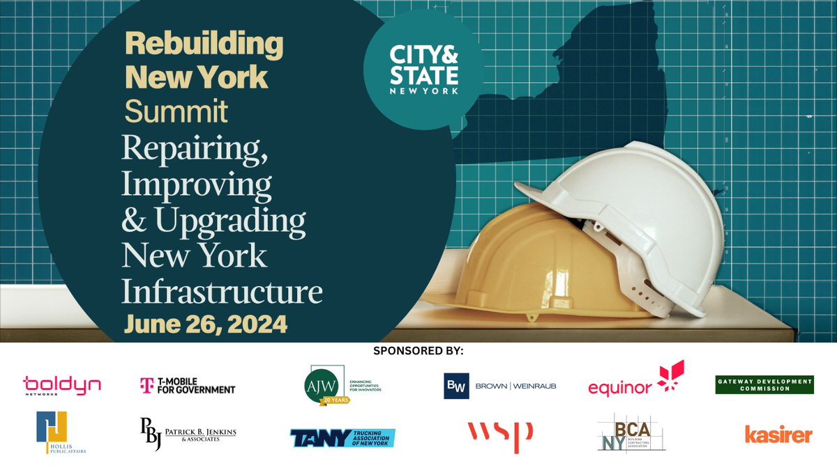 On 6/26, join us for the #RebuildingNYSummit: Repairing, Improving & Upgrading New York’s Infrastructure! Find out more & register here: bit.ly/3vTMMOv