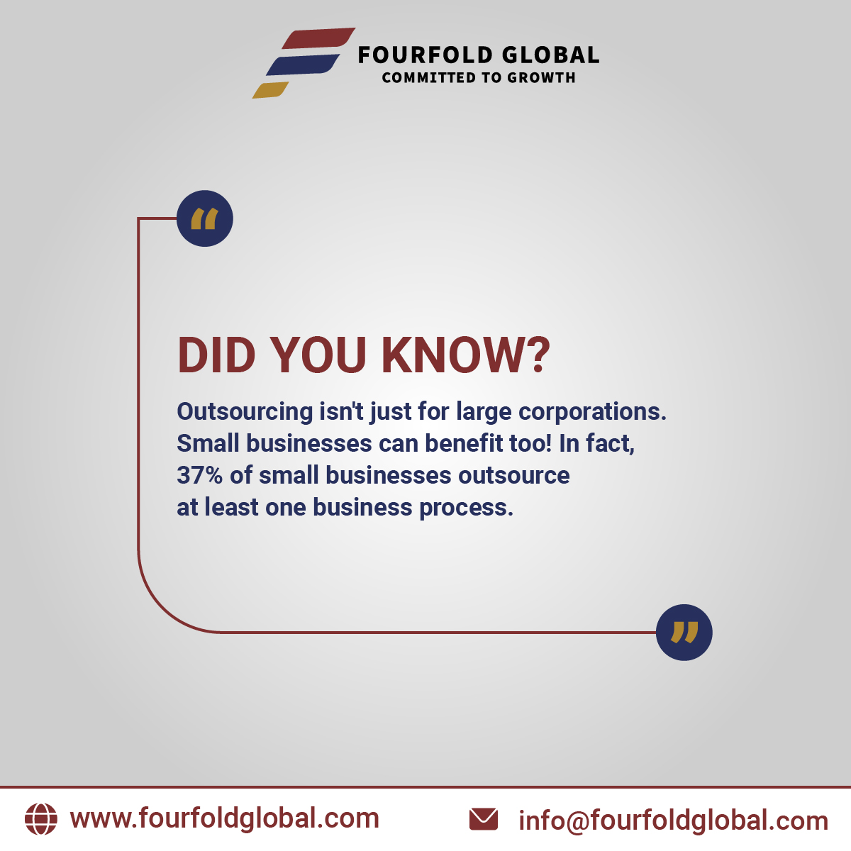 FourfoldGlobal's tweet image. Maximize productivity &amp;amp; minimize costs with #outsourcing! It&apos;s not just for big companies - many small businesses use it for a competitive edge. Explore your options today!

📞 +61 2 9055 3838
🔗 fourfoldglobal.com

#outsourcesuccess #efficiencyboost