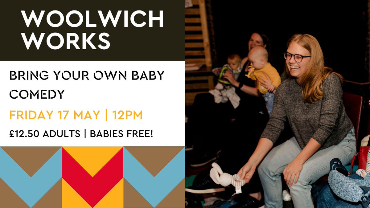 Bring Your Own Baby Comedy is back! ⭐Sarah Iles & Michael Akidiri, hosted by Carly Smallman 📅 Fri 17 May - 12pm 🎟️Standard £12.50 | Concessions £10.50 | Babies Go Free 📍Woolwich Works 🔗woolwich.works/events/bring-y…