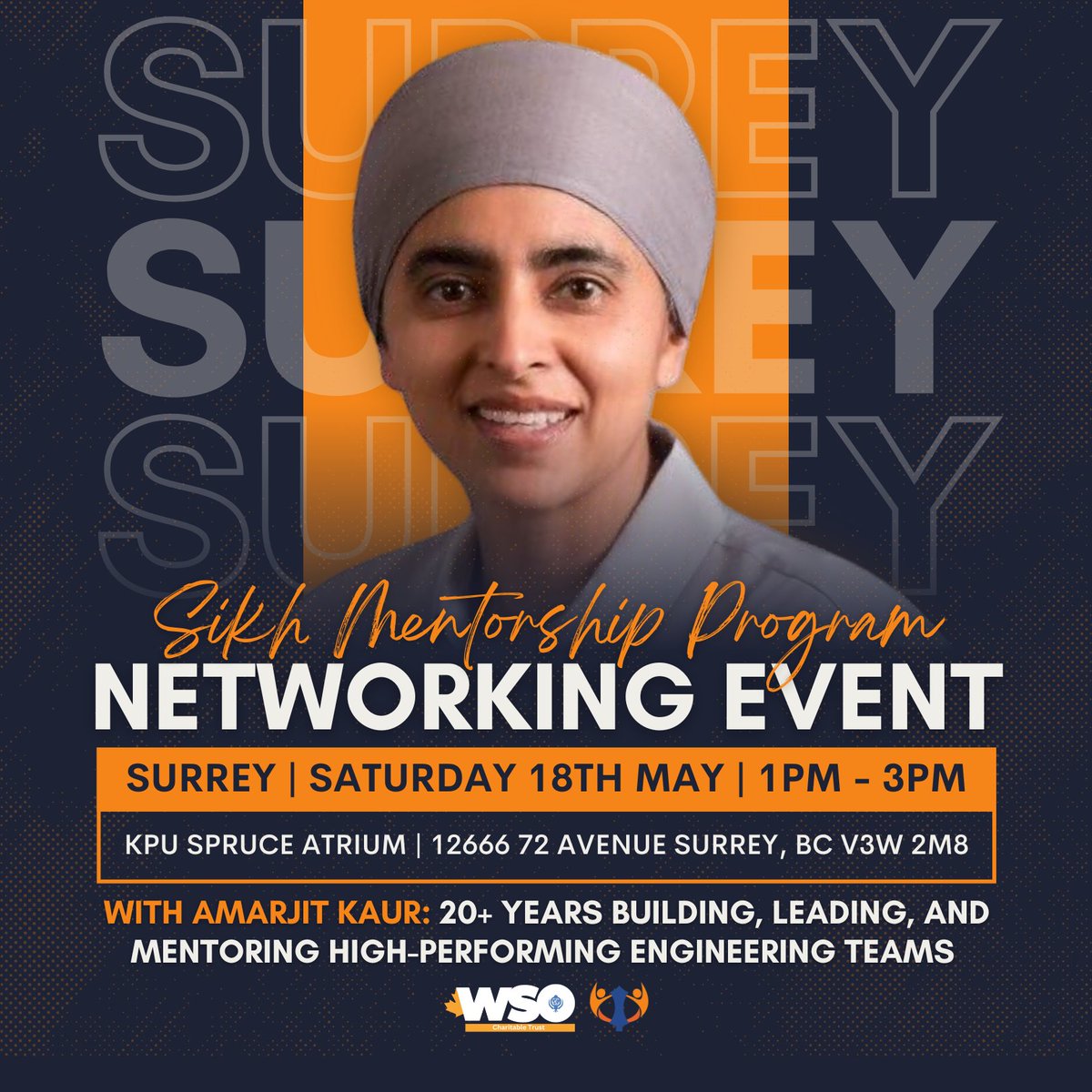 Surrey, join us at 1pm on Saturday May 18th for this exciting SMP networking event where you can connect with esteemed professionals from multiple industries, including our speaker Amarjit Kaur! Register now: events.humanitix.com/sikh-mentorshi… #InternationalStudents #NetworkingEvents