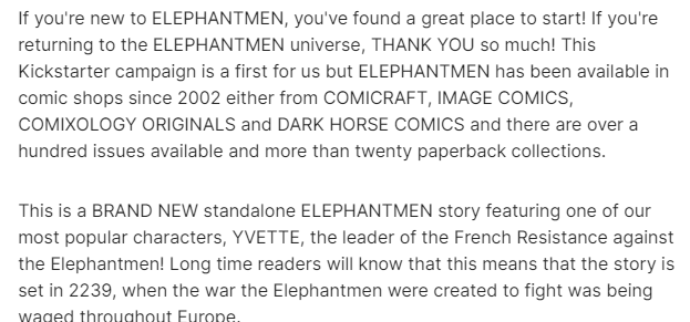 WHAT IS THE THING IN THE CRYPT????? ELEPHANTMEN : YVETTE @RichStarkings @elephantmen Kickstarter : tinyurl.com/58vr4uf3 Pledge today x the goal is in sight x Thank you to those who have pledged towards this comic already x