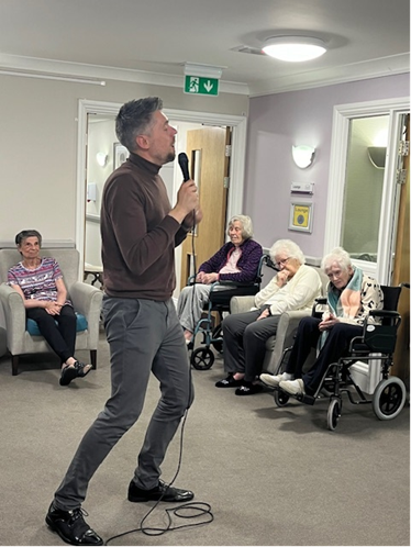 LimegroveCareAH's tweet photo. #Entertainment from @danbrewerton #singing #music #carehomeactivities #easthorsley @AnchorLaterLife https://t.co/Suk1WrqcLI
