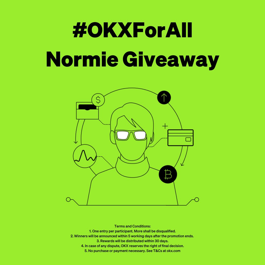 👋 Are you a Normie? We’d like to help you get started on your Web3 journey! 

It’s simple to enter:
✅ Follow @okxweb3
✅ RT this post + hashtag #OKXForAll
✅ Tag 3 friends

🎁 2 lucky winners will get $100 USD in SOL &amp; ETH!

🗓️ Ends 12 May, 11:59 PM PST