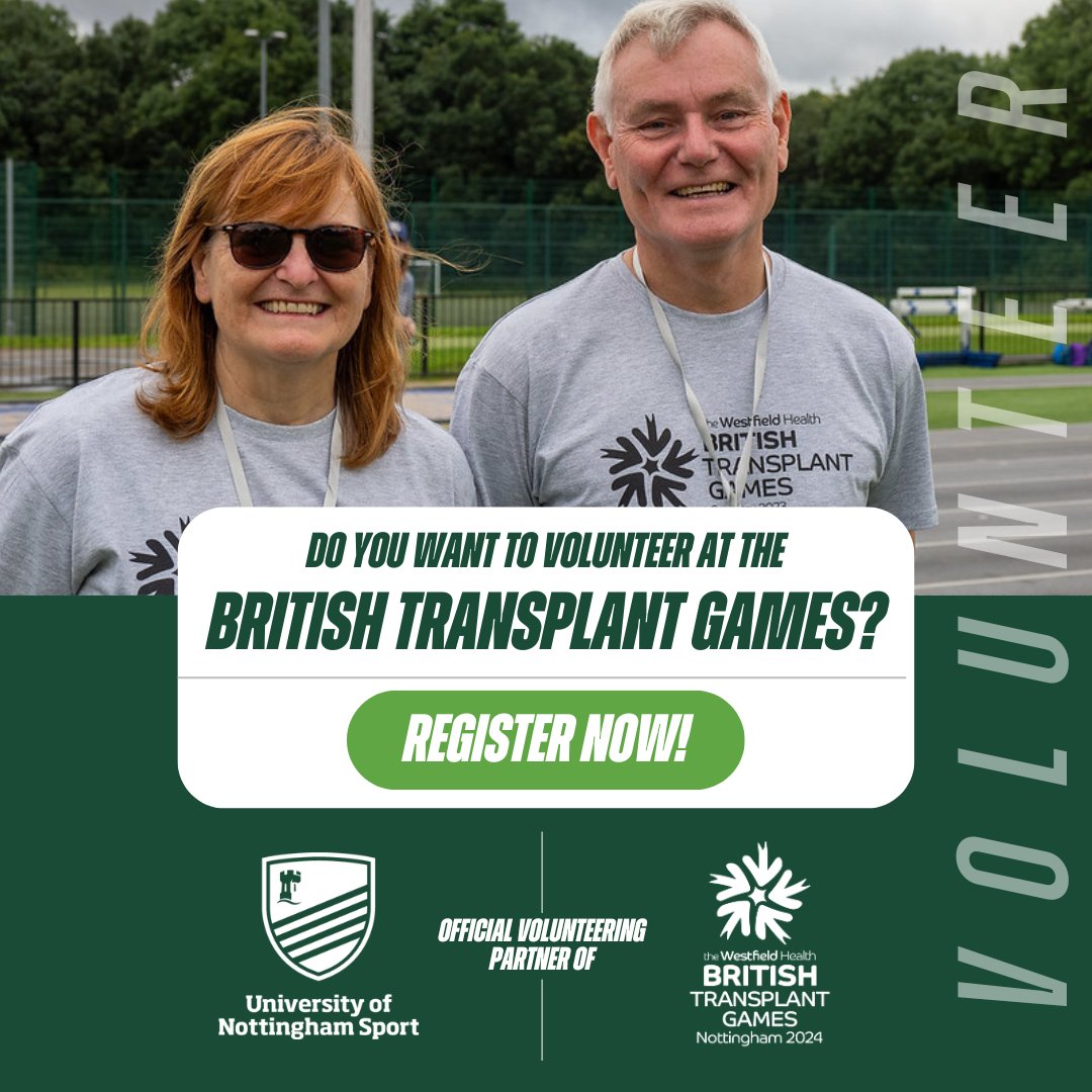 🔔REMINDER🔔 If you would like to volunteer at the Games in Nottingham this year, go to our Official Volunteering Partner's website @UoNSport to register: uonsportleaders.com/volunteers/opp…