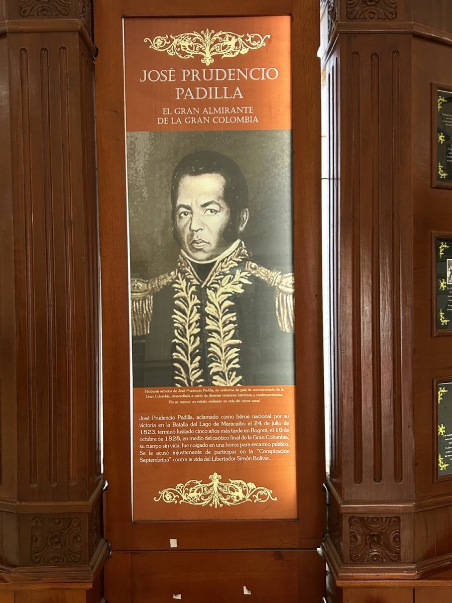 Admiral José Padilla, hero of Colombia’s independence war, had served in the Spanish Royal Navy 'which made him familiar with the French Revolution, Haitian Revolution, & English abolitionism.” A revolutionary founder among the many Afro-descendants who fought for independence.